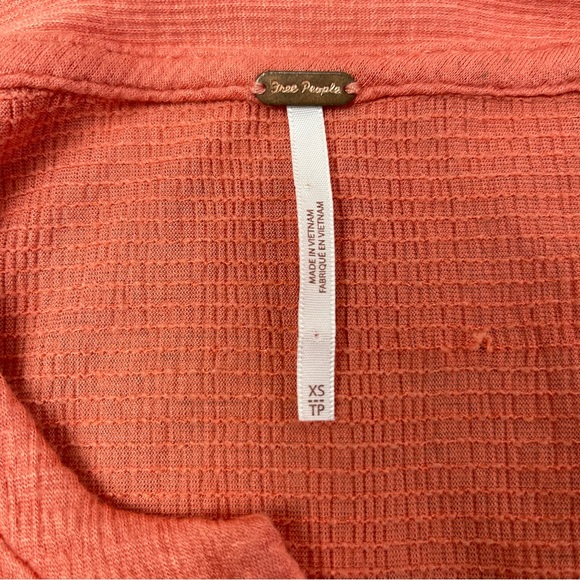 Free People Pink Long Sleeve Waffle Henley Knit Your Girl Tunic Dress XS - Picture 5 of 9